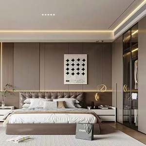 Armoires, lits et tables de chevet en bois au design contemporain personnalisé pour l'ameublement de la maison, pour une utilisation en chambre à coucher - Product Image 2