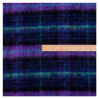 Nouveau tissu en suédine brossée à carreaux et géométrique, tissu teint en fil, 430GSM, manteau d'automne et d'hiver, vêtements d'extérieur tendance