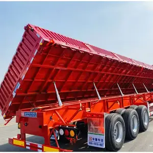 Hot Sale Side Dump Trailer Multi Assen Side Tipper 25 Ton 45 Cbm Dumper Te Koop Oplegger