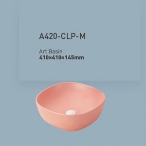 CR Art Basin A420 CLP M Évier de comptoir en céramique rose 410x410mm sans trou - Product Image 1