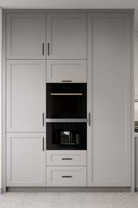 Armoires de cuisine modernes en forme de U SANTOPOVA avec portes shaker et unités de rangement hautes - Product Image 3
