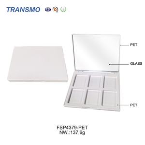 Estuche compacto sin logo para corrector, sombra de ojos, espejo, 6 colores, colorete en polvo cuadrado, desechable, con logo OEM personalizado - Product Image 4