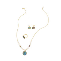 Vente en gros transfrontalière : Parure de bijoux de luxe en perles d'eau douce naturelles blanches de qualité AAA, forme riz, avec coquille d'ormeau
