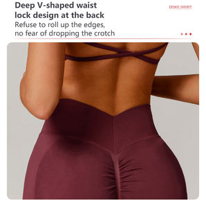 XW-TZ7137-2 personalizzato in due pezzi giacca senza cuciture Sarunch Shorts Activewear allenamento donna V vita pantaloncini Yoga palestra Fitness Yoga set - Product Image 2