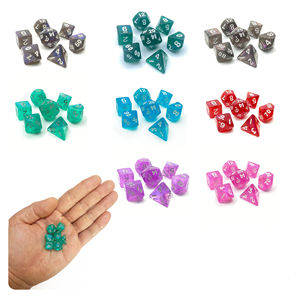 Mini 7 piezas DND fantasía colorido COC juego de mesa Mini acrílico poliédrico hueco dados corriendo grupo fantasía forma - Product Image 2