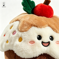 Peluche Cupcake Cerise Kawaii avec Visage Souriant, Coussin en Peluche Doux, Décoration de Canapé, Cadeau d'Anniversaire pour Enfants