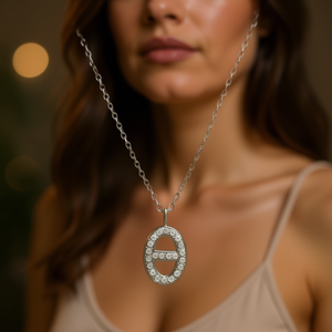 Collar de moda Amy Amy con colgante de letra, chapado en plata, circonia, joyería clásica para mujer, regalo C0193 - Product Image 2