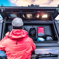 Coque de camping-car en aluminium de qualité supérieure, directement de l'usine, étanche et anti-poussière, pour camion de taille standard avec benne de 5,5 pi ou 6,5 pi, prête pour l'aventure.