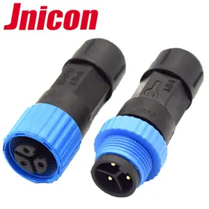 Conector de iluminación Led Jnicon M15, cable a cable, 2 y 3 pines, impermeable, macho y hembra