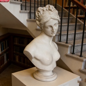 Sculpture de Buste de Vénus en Marbre Blanc Classique YOUFINE, Art Décoratif d'Intérieur pour la Maison et la Bibliothèque - Product Image 2