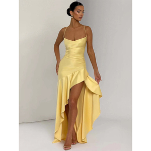 Abito a fascia asimmetrico aderente di alta qualità aderente aderente di marca aderente senza maniche abito da sera senza maniche - Product Image 1