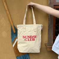 Sac fourre-tout en toile de coton couleur naturelle personnalisé en gros avec fermeture éclair et impression de logo pour femmes, idéal pour le shopping