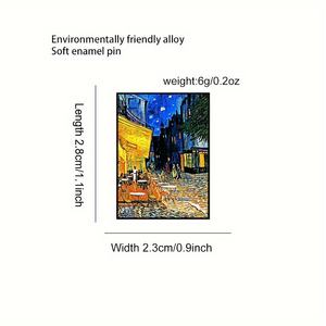 Broche de pintura al óleo famoso de Van <span class=keywords><strong>Gogh</strong></span> de estilo Vintage, diseño de dibujos animados, regalo para amigos, insignia de Pin personalizable - Product Image 4