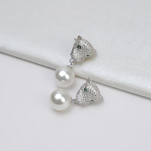 Boucles d'oreilles pendantes en argent S925, style crochet d'oreille, cache-oreille, accessoires de chapeau en perles DIY, JG5443, ornement d'oreille, support vide, mode - Product Image 2