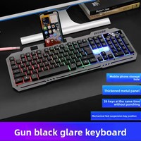 Clavier et souris de jeu RVB LVKIDRON, 104 touches, étanches, avec support pour téléphone portable, en stock