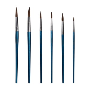 6 pièces Perle Bleu Poignée Brosse à Cheveux <span class=keywords><strong>En</strong></span> Nylon Crochet <span class=keywords><strong>Ligne</strong></span> Brosse <span class=keywords><strong>Aquarelle</strong></span> Peinture Brosse à Outils Ensemble - Product Image 2