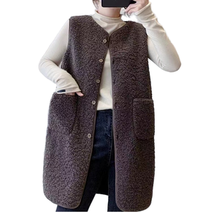 Gilet lungo per l'autunno e gilet in <span class=keywords><strong>velluto</strong></span> a granello imitazione WinterMid, abbigliamento da donna nuovo alla moda - Product Image 1