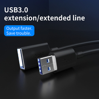 Câbles d'extension USB mâle vers USB femelle avec gaine en PVC, conducteur en cuivre pur USB2.0, support pour téléphone
