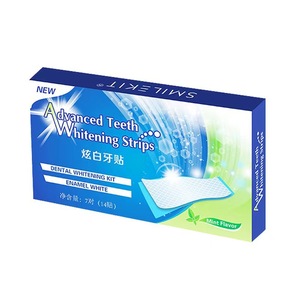 Bandes blanchissantes pour les dents à la menthe, kit de blanchiment dentaire, patch buccal à la glycérine pour émail blanc, 14 pièces - Product Image 1