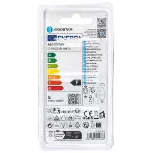 Ampoule LED C37 E14 4,9W, lumière blanche, économie d'énergie, idéale pour l'éclairage décoratif et l'économie sur la facture d'électricité. - Product Image 3