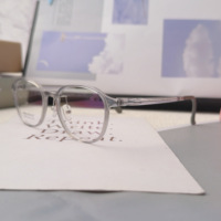 Montura de Gafas Estilo Coreano Ins, Espejo Liso Ligero con Diseño de Concha de Tortuga Multicolor, Color Transparente Disponible 2902