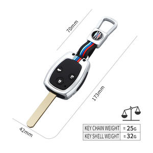 เคสกุญแจรถพวงกุญแจโลหะสังกะสีอัลลอยสำหรับฮอนด้า CR-V แอคคอร์ด Civic CRV CRZ อุปกรณ์แต่งรถนักบิน - Product Image 3