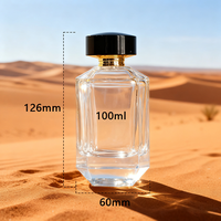 Botellas de Perfume de Vidrio Ámbar Negro de Lujo de Alta Gama, 30 ml, 50 ml, 100 ml, Botella de Perfume Vacía de Vidrio Rectangular Irregular con Caja
