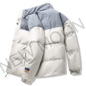 Chaqueta de pana personalizada para hombre, chaqueta de trabajo con cremallera, color azul cielo, chaqueta elegante para chico con contraste de color. - Product Image 5