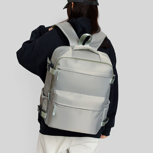Minimalist Casual <b>Backpack</b> <b>Large</b> Capacity 15 Inches Computer Bag For Business Travel Youth Women's <b>Backpack</b> Solid Color - Product Image 3