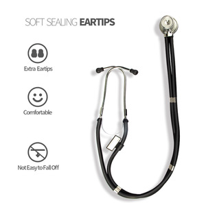 Stéthoscope professionnel à double tube et double embout en acier inoxydable pour diagnostic médical en cliniques et usage familial - Product Image 4