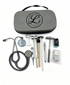 Stéthoscope cardiologique noir, kit d'outils de diagnostic avec étui de transport pour une utilisation à domicile et en clinique - Product Image 6
