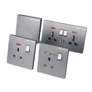 Enchufes e Interruptores Británicos, Panel Táctil Eléctrico de Pared de 10A, IP27, Material de PC, Diseño Moderno - Product Image 5