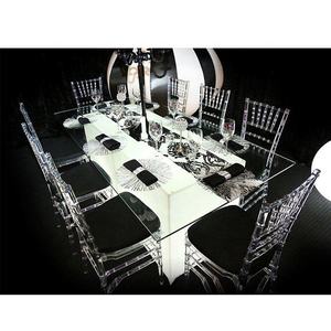 Toptan düğün yuvarlak paslanmaz masa ve şeffaf polikarbonat temizle reçine plastik olay napolyon sandalye - Product Image 3