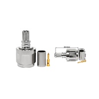Connecteur coaxial RF TNC mâle EZ droit à sertir pour câble d'extension coaxial LMR240 RG8x