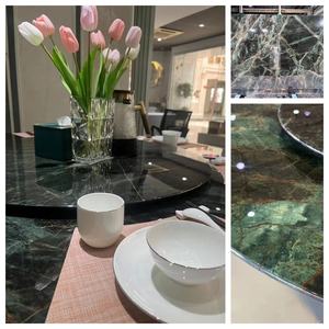 Mesa de centro y cena de mármol <span class=keywords><strong>verde</strong></span>, tamaño personalizado - Product Image 4