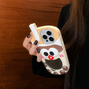 Nueva funda de teléfono de moda Milk Tea Little Brother con espejo para iPhone 12 13 14 15 16 Pro Max funda de teléfono de silicona a prueba de golpes - Product Image 5