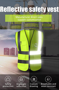 Custom Hi Vis Vest <strong>Personalised</strong> Hi Vis Reflective Safety Vest with Logo for Warehouse Cycling Running Hi Vis Utility Vest - Product Image 4