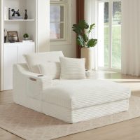 Luxuriöses Modulares Design Gemütliches Chaiselongue-Sofa Weicher Kordstoff 1-Sitzer Einzelsofa für Zuhause Büro Wohnzimmer Möbel-Set