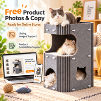Tour de jeu pour chat en feutre multi-niveaux, meuble d'intérieur pour chat, lit cachette résistant aux griffures, mobilier pour animaux de compagnie, conception personnalisée OEM, vente en gros