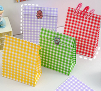 Drapeau de course à carreaux Kraft carton sacs d'emballage hermétiques pour Pizza lait sucre nourriture pour animaux Sushi Champagne gelée pour nourriture