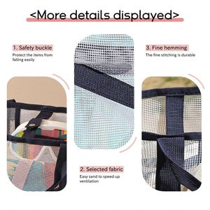 Summer Mesh Beach <b>Bag</b> Travel Portable Tote <b>Bags</b> Makeup Cosmetic <b>Sunscreen</b> and Skincare Storage <b>Bag</b> for Swimming Accessory - Product Image 6