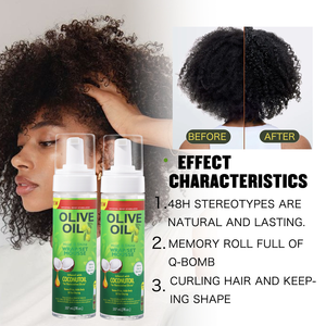 <span class=keywords><strong>Mousse</strong></span> <span class=keywords><strong>coiffante</strong></span> anti-frisottis à l'huile d'<span class=keywords><strong>olive</strong></span> pour boucles élastiques – Marque privée - Product Image 3