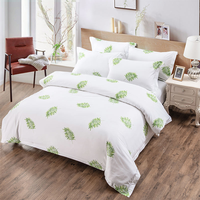 Ensemble de draps et taies d'oreiller en coton 100% 300 fils, tissage floral vintage, quatre pièces, pour la maison et l'hôtel