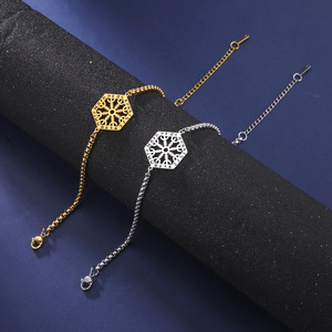 Nordic Vegvisir símbolo rúnica brújula pulsera para hombres mujeres Acero inoxidable nórdico amuleto joyería pagana - Product Image 3