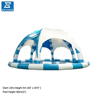 Maßgefertigter Aufblasbarer Swimmingpool mit Sonnenschutz, Wasserdichter PVC-Aufblasbarer Schattenpool für Kinder, Garten, Park, Sommer-Wasserspiele