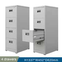 Meuble de rangement de bureau WoMa Knock Down, armoire à quatre tiroirs en métal, conception à verrouillage central, robuste, pour l'école, le bureau, la maison