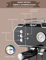 Espumador de Leche Semiautomático Compacto de Estilo Europeo RAF Home, Máquina de Café Integrada Italiana