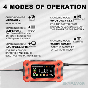 Nouveauté : <span class=keywords><strong>Chargeur</strong></span> de <span class=keywords><strong>batterie</strong></span> 12V 10A automatique intelligent rapide pour <span class=keywords><strong>moto</strong></span>, camion <span class=keywords><strong>et</strong></span> <span class=keywords><strong>voiture</strong></span> avec fonction d'alimentation - Product Image 6
