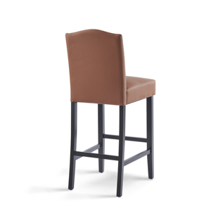 Arstools Set <b>2</b> Modern Durable <b>Bar</b> <b>Stools</b> for Kitchen Island Hotel Dining Living Room Use Brown Rubberwood Legs PU Faux Leather - Product Image 2