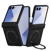 Coque pliable effet seconde peau pour Samsung Galaxy Z Flip 8 7, compatible magnétique avec support de voiture et anneau, antichoc, en verre trempé